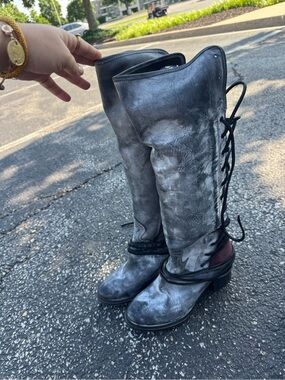 Freebird by Steven Gray Over-the-Knee Lace-Up Leather Boots